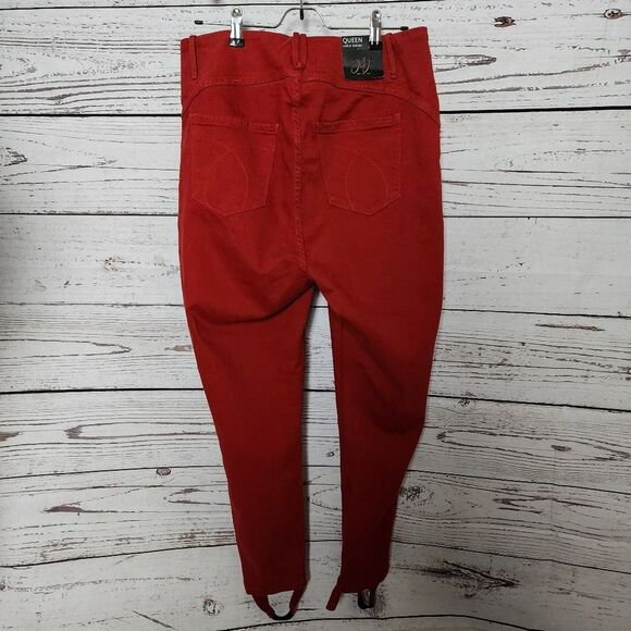 YSJ Red Skinny Stirrup Jeans Size 14W NWT - Picture 3 of 5